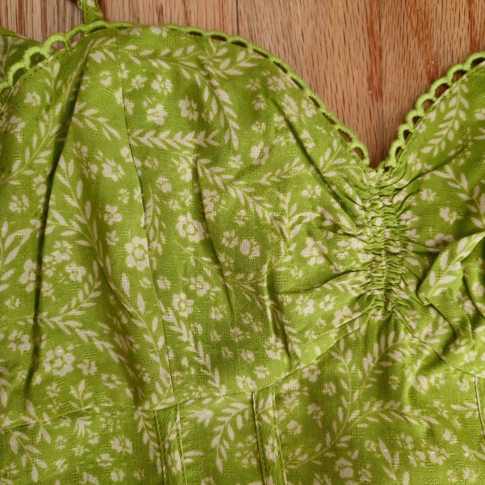 Band of the Free NWT Lime Floral Maxi Women's Dress Size XS - Picture 4 of 9